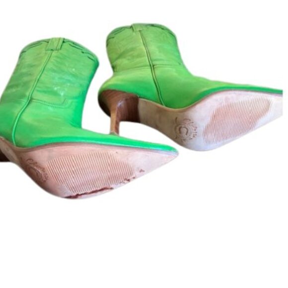 Charlie 1 Horse by Lucchese Rare Apple Green Leather Cowgirl Boots - Picture 5 of 11